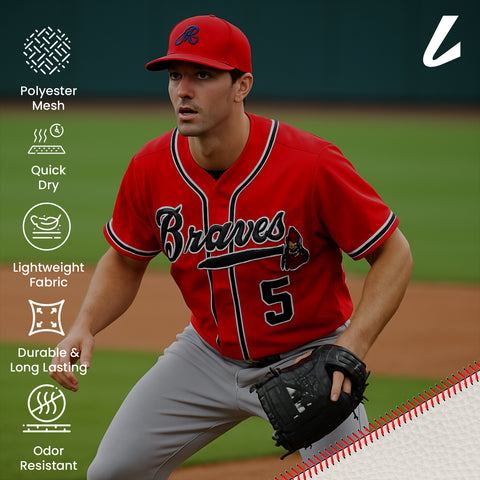 BRAVES FREEMAN RED BASELLBALL JERSEY