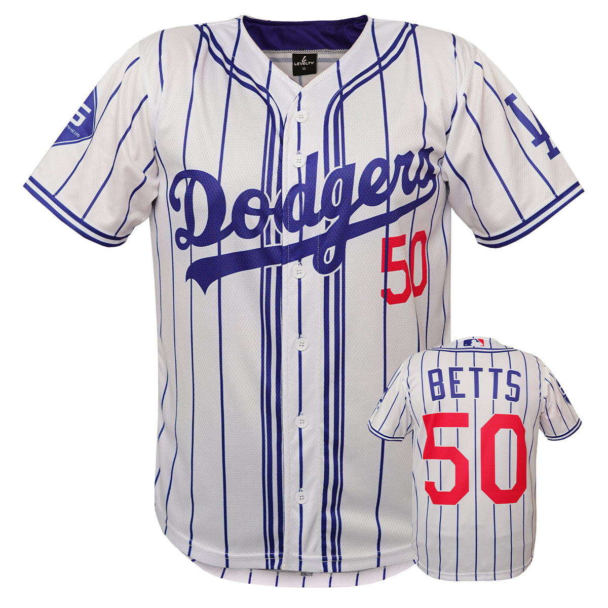 DODGERS BETTS 50 WHITE N BLUE BASEBALL JERSEY