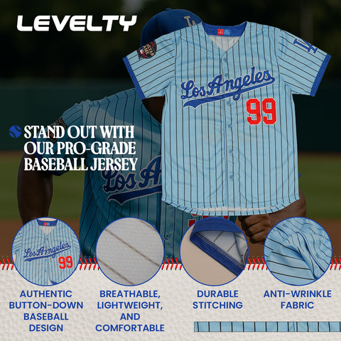 Lose Angeles sky blue  fan baseball jersey