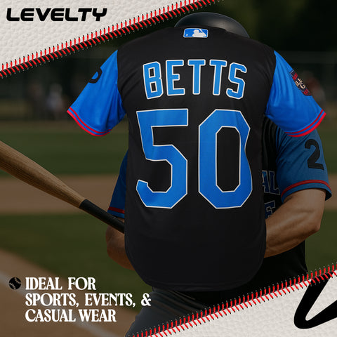DODGERS BETTS 50 BLACK baseball jersey