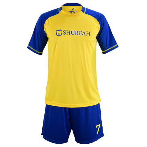 Ronaldo shurfah yellow-Blue uniform kit