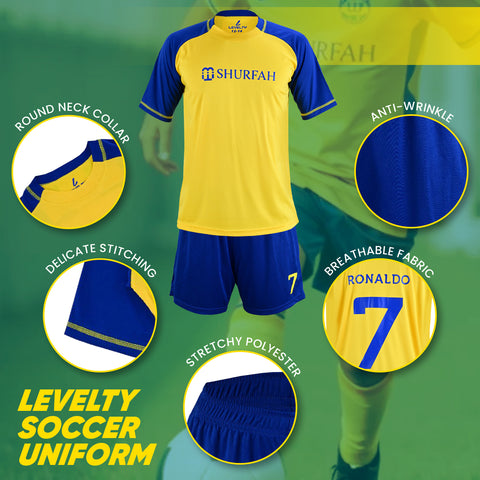 Ronaldo shurfah yellow-Blue uniform kit